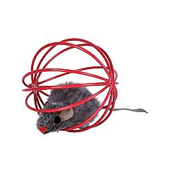 Hracka lopta kovova derava s myskou 6cm