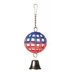 Trixie hračka mriežkovaná lopta s reťazou a zvončekom 4,5 cm